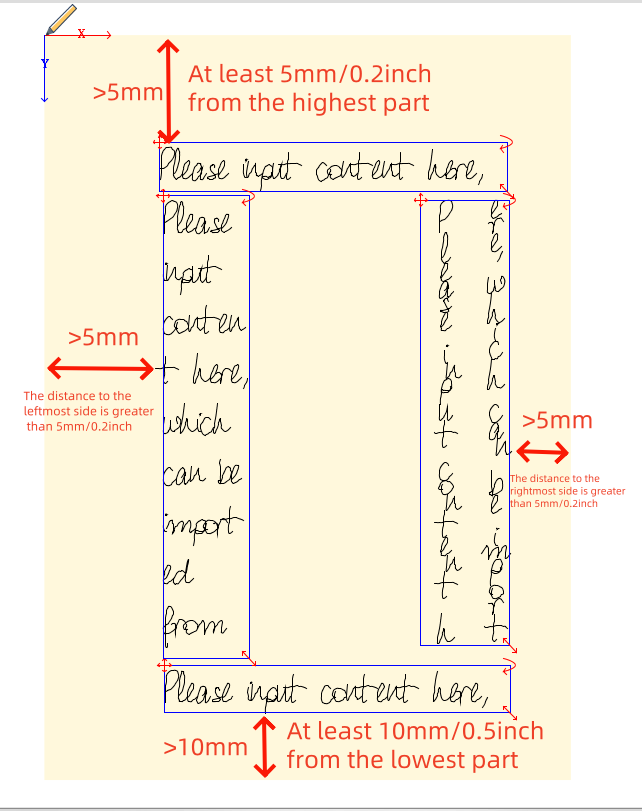 iAuto Writing Machine: Recommended Paper Margin Guide
